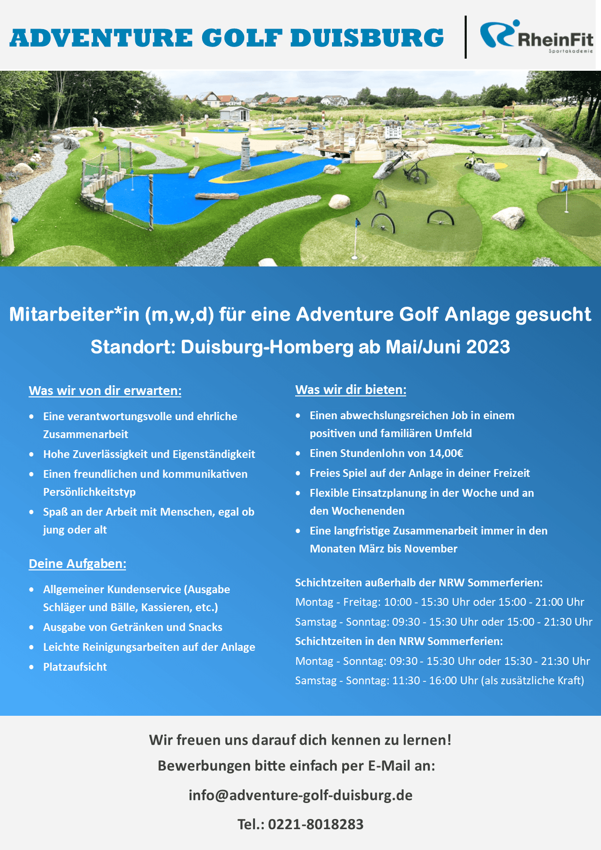Jobausschreibung Adventure Minigolfplatz